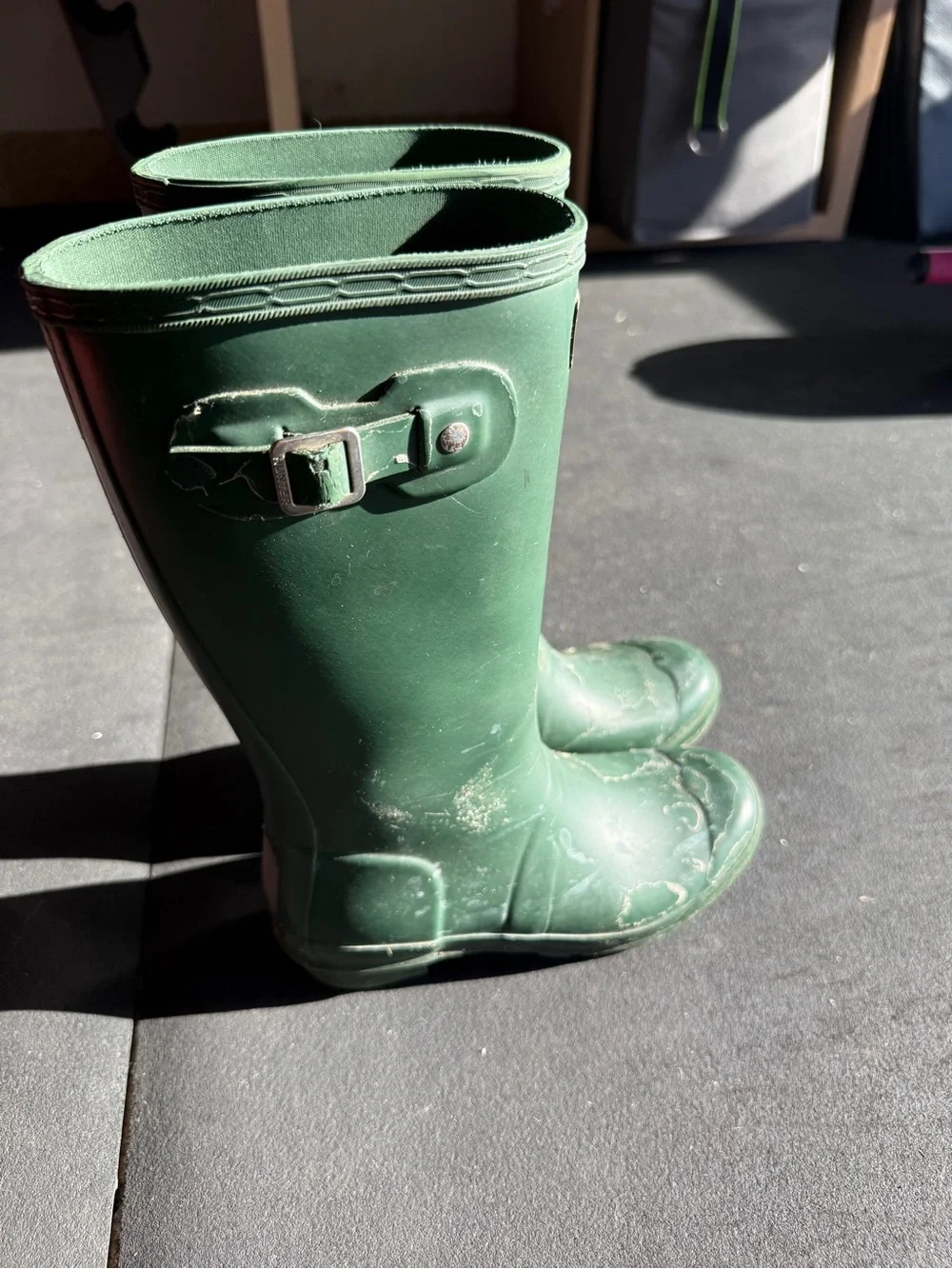 Hunter Kids Forest Green Waterproof Tall Rain Boots